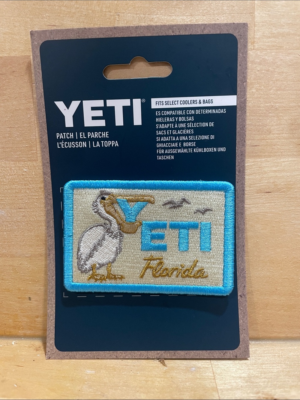 Yeti Tan & Light Blue Florida Pelican Patch for Small Pets